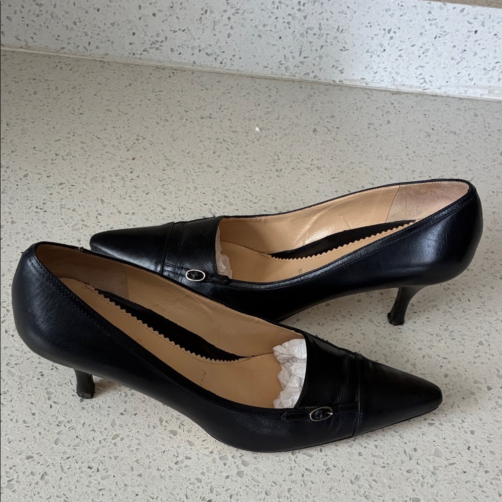 Amalfi Black Leather Heels